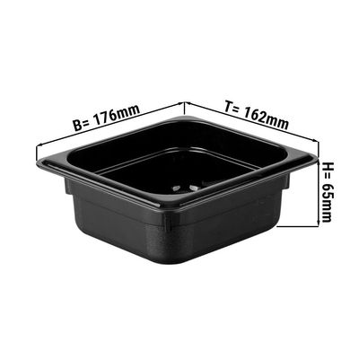 Polypropylene containers GN 1/6 - black - height 65mm