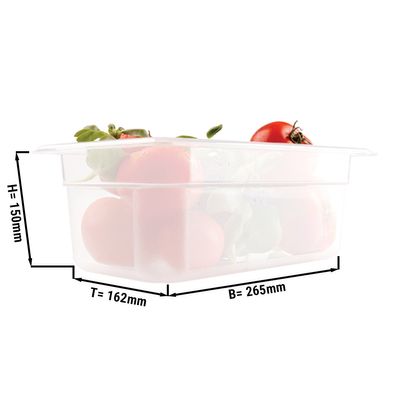 Polypropylene containers GN 1/4 - milky - height 150mm
