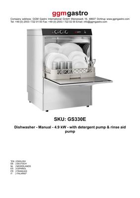 Geschirrspülmaschine - Manuell - 4,9 kW - mit Reiniger- & Klarspülerpumpe