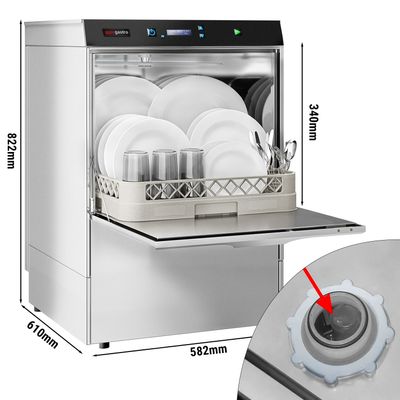 Lave-vaisselle à double paroi - 3,9 kW - détartrant inclus - avec pompe à détergent, à produit de rinçage & à lessive