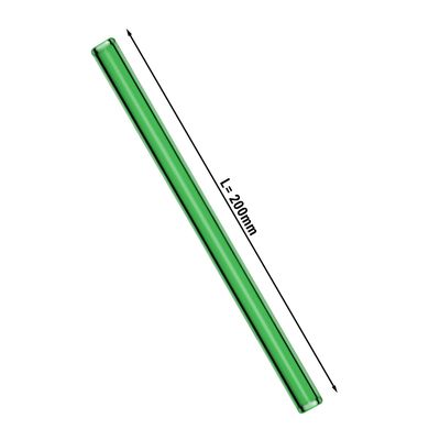 (50 pieces) Glass drinking straws in green - 20 cm - straight - incl. nylon cleaning brush	