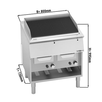 Gas water grill - 800mm - 18 kW
