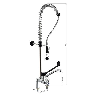 Double-hole Pre-rinse unit with mixer tap 4000