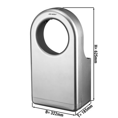 AIR-WOLF - Kızılötesi Sensörlü El Kurutma Makinesi - ABS gümüş