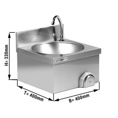 حوض غسيل الأيدي - 40 × 40 سم - مع خلاط (توصيل بالماء البارد والساخن)