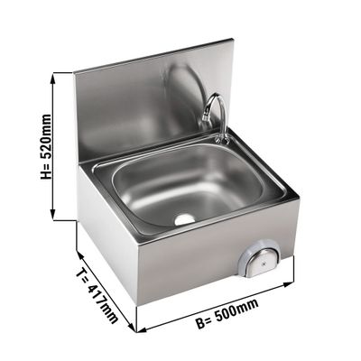 حوض غسيل الأيدي - 50 × 40 سم - مع خلاط (توصيل بالماء البارد والساخن)