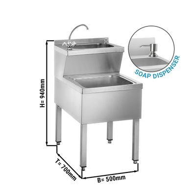 Handtvätt / handfat - rengöring och sköljning - med tvål dispenser
