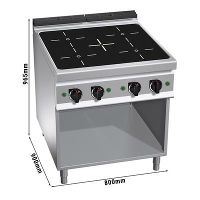Cuisinière à induction - 20 kW - 4 plaques de cuisson
