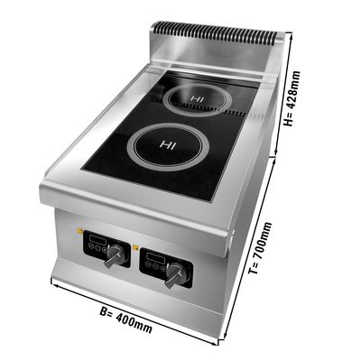 Induction stovetop - with 2 hobs (2x 3 kW)