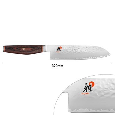 MIYABI | 6000 MCT - Santoku nůž - čepel: 180mm