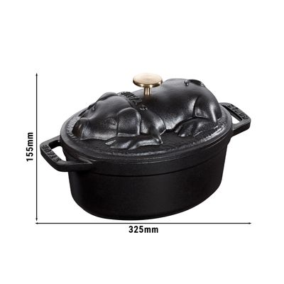 STAUB | LA COCOTTE - Cocotte - ovale - 290 mm - Ghisa - Nero
