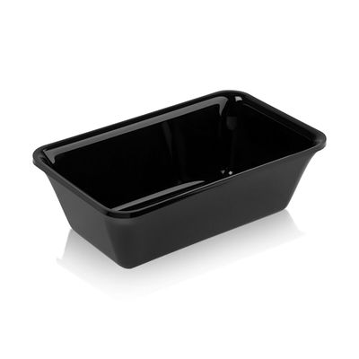 Rechthoekig presenteerblad GN 1/4 - zwart - BPA-vrij - 265 x 162 x 50 mm | Meat tray | Display tray | Meng tray | Food tray | Tray | Bereidings tray	 