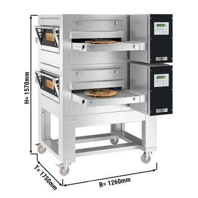 (2 pièces) Four électrique à passage - 1260x1750mm - Digital - Largeur ...