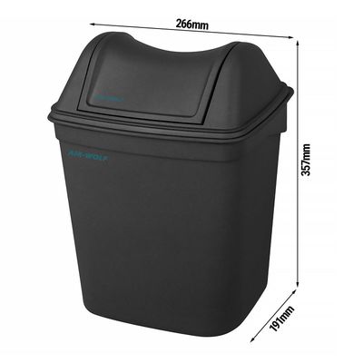 AIR-WOLF | Pojemnik na odpady higieniczne z pokrywą - 8 litrów - ABS plastik - antracytowy	