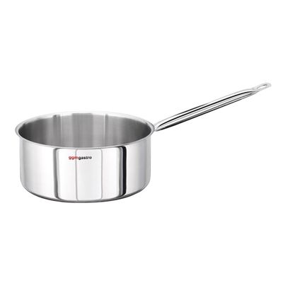 Stiel-Kasserolle - flach - Ø 200mm - Höhe: 90mm - Edelstahl