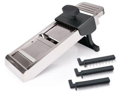 Gemüseschneider/Mandoline mit 3 Aufsätzen & Wellenmesser