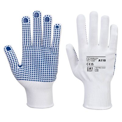 (10 pari) PVC rukavice s nitnama - bijelo/plave - veličina: XXS