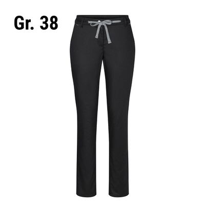 KARLOWSKY | Ženske chino hlače moderne rastezljive - Crna boja - Veličina: 38