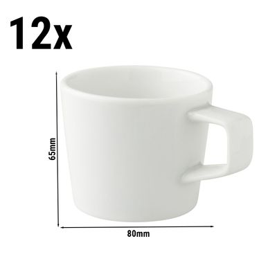 (12 komada) WHITE DELIGHT - Cappuccino šalica - 180 ml - Bijela boja