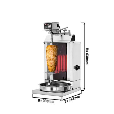 Elektro Gyros-/ Dönergrill - 1 Brenner - max. 5 kg - inkl. 2 Flügeltüren