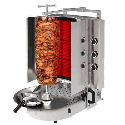 Gas Gyros-/ Dönergrill - mit ROBAX® Glas - 6 Brenner - max. 60 kg