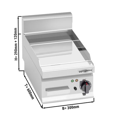 Electric griddle - Smooth Hard Chrome (4 kW)