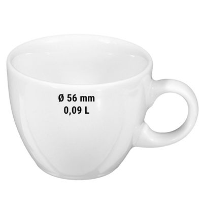 (6 Stück) SELTMANN WEIDEN | Espressotasse - 0,09 Liter - Weiß/Uni