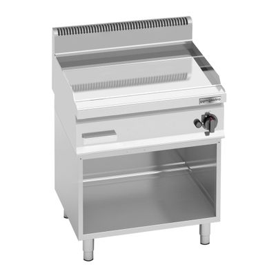 Gas Bratplatte - mit Hartchrom-Beschichtung - 8 kW - Glatte - inkl. Untergestell