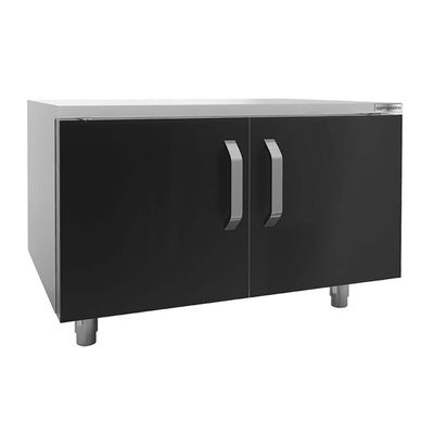 Edelstahl Unterbau - 800mm - 2 Türen - Schwarz