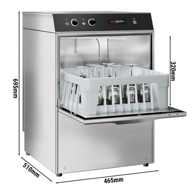  Glazenwasmachine - 2,97 kW - met reinigingsmiddel, glansspoelmiddel & afvoerpomp