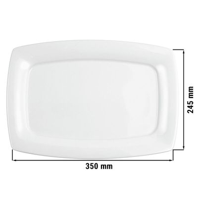 (6 Stück) SELTMANN WEIDEN | Gourmetteller - eckig - 355x245mm - Weiß/Uni