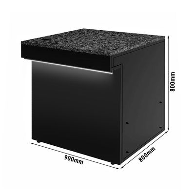 TORONTO kassa - 900mm - zwarte voorkant - LED verlichting