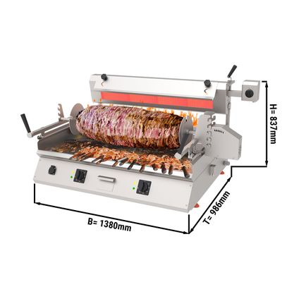 Cag Kebab machine - 9,8kW - horizontal - table-top unit