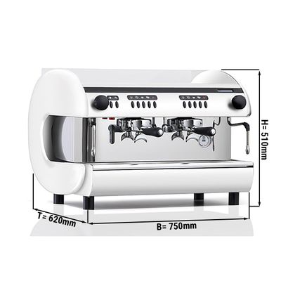 Cafetera/ máquina de espresso - 2 grupos - blanco - café expreso