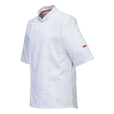 (5 komada) MeshAir Pro kuharska jakna kratkih rukava - bijela - veličina: 3XL