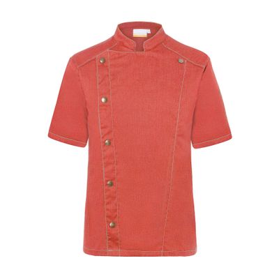 KARLOWSKY | Kurzarm Kochjacke Jeans-Style - Vintage Red - Größe: 52
