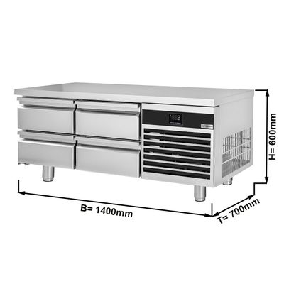 Холодильная тумба Premium - 1400 мм - 135 л. - с 4 выдвижными ящиками 