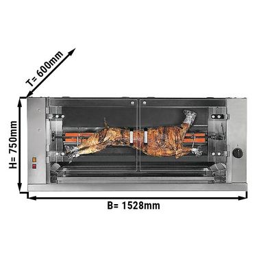 Gas lamb / suckling pig grill with 1 skewer