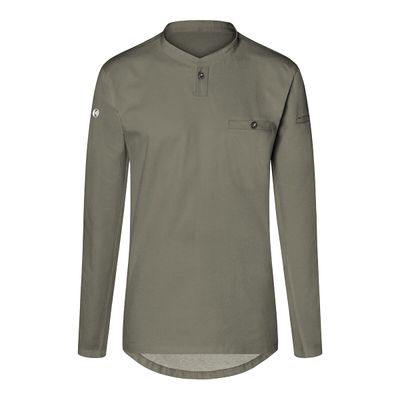 (6 Stück) KARLOWSKY | Langarm Herren Arbeitsshirt Performance - Salbei - Größe: XL