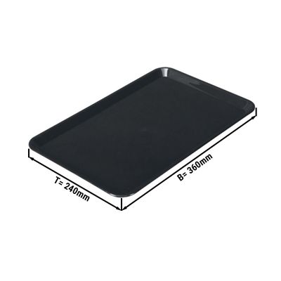 Rectangular presentation platter - Black - Eco-Line - 360 x 240 x 15 mm | Display platter | Counter platter | Cake platter | Counter platter | Meat platter | Tray | Pastry platter