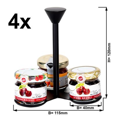 (4 Stück) Marmeladen Etagere / Buffetständer - Schwarz - mit 3 Ablagen ...