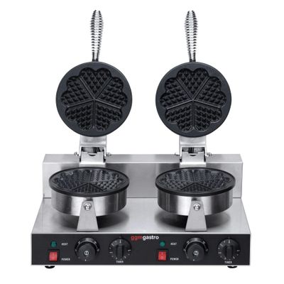Waffeleisen - Doppelt - Manuell - 2,6 kW - Form: Herzform