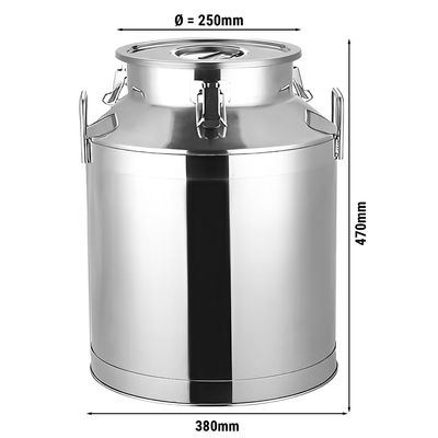 Pot à lait avec couvercle - inox - 40L | GGM Gastro