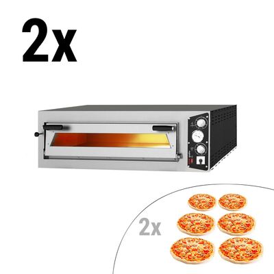 (2 Stück) Elektro Pizzaofen - 6+6x 35cm (Tief) - Manuell