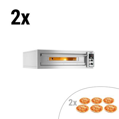 (2 Stück) Elektro Pizzaofen - 6+6x 35cm - Manuell