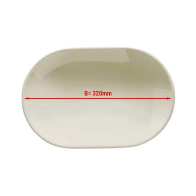 (6 Stück) TEOS - Platte/ Teller - oval - Länge: 320mm II Döner Platte II Döner Teller - Creme 