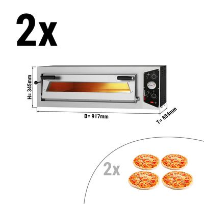 (2 stuks) Elektrische pizzaoven - 4+4x 30cm - Handmatig