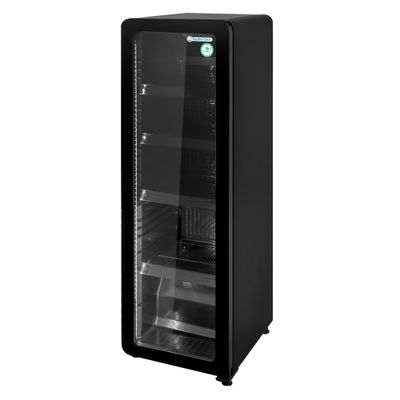 GASTRO-COOL | Getränkekühlschrank - 135 Liter - schmal - mit 1 Glastür - Schwarz