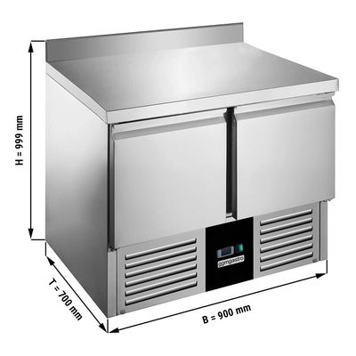 Table réfrigérée PREMIUM - 900x700mm - 2 portes & rebord