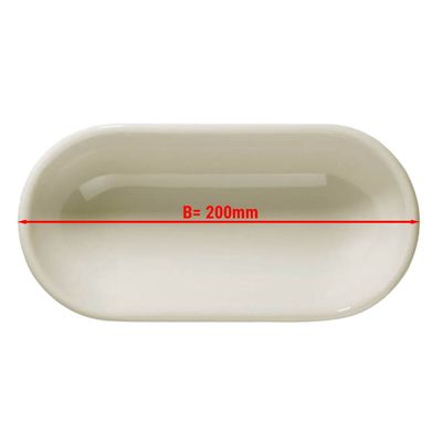 (6 Stück) TEOS - Schale oval - Länge: 200mm - Creme